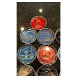 vintage collection of souvenir coasters from across the country