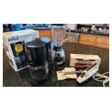 Rival blender, Regal electric knife, and Brawn coffee maker