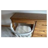 three drawer Oak style desk with chair