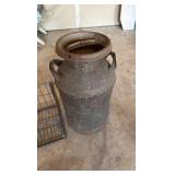 Vintage milk can and milk crate