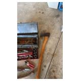 miscellaneous tools, axes, and toolbox