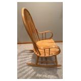 blonde oak solid rocking chair