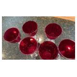 vintage 1930 Morgantown, Ruby, red wine glasses set of six