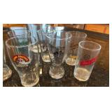 Collection of Fun Beer glasses and a pitcher