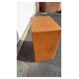 Oak stereo/book case cabinet on wheels with adjustable shelves