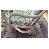 48 inch glass top wicker table with four chairs