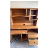 All functioning oak computer desk and chair with lots of storage