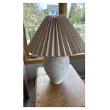 two wooden end tables and two excellent looking lamps
