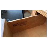 Thomasville Oak long dresser with great storage and mirror