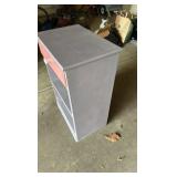 pink and purple painted nightstand