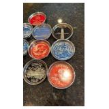 vintage collection of souvenir coasters from across the country