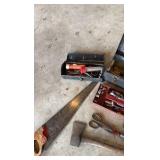 miscellaneous tools, axes, and toolbox