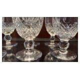 Eight pieces of Waterford Crystal wine glasses from the Colleen pattern