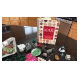 vintage cookie cutters, cake, decorating embellishments, and a great cookie book