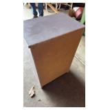 pink and purple painted nightstand