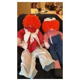handmade Raggedy Ann and Andy dolls