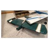 vintage handcrafted airplanes with toolbox used for repairs