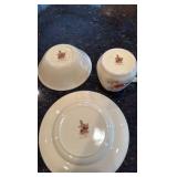 Royal Dalton Bunnykins babyset with plate with bowl and cup