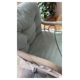 48 inch glass top wicker table with four chairs
