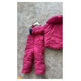 toddler size 3T and 4T skiing outfits with snow pants and jackets