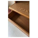 Oak style dresser with bookshelf on top
