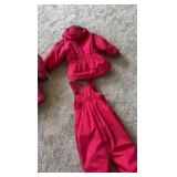 toddler size 3T and 4T skiing outfits with snow pants and jackets