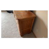 Thomasville Oak long dresser with great storage and mirror
