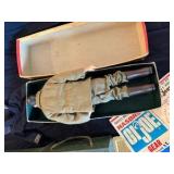 vintage GI Joe doll, clothes, and case