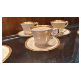 Wedgewood embossed Queensway round platter and nine Syracuse, Wayne, China demitasse cups