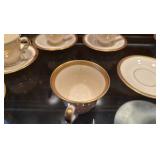 Wedgewood embossed Queensway round platter and nine Syracuse, Wayne, China demitasse cups