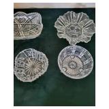 Assorted Clear Crystal Glass Bowls & Dishes (Lot of 5)