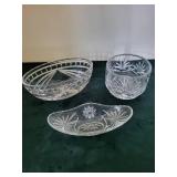 Crystal Cut Glass Bowls - Starburst Pattern