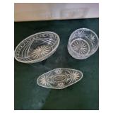 Crystal Cut Glass Bowls - Starburst Pattern