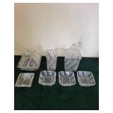Assorted Clear Crystal Glass Dishes with Lids - Square & Rectangular Candy Dishes