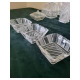 Assorted Clear Crystal Glass Dishes with Lids - Square & Rectangular Candy Dishes