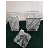 Assorted Clear Crystal Glass Dishes with Lids - Square & Rectangular Candy Dishes