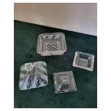 Assorted Clear Crystal Glass Dishes with Lids - Square & Rectangular Candy Dishes
