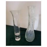 Clear Glass Vases - Assorted Tall & Bulbous Styles (Lot of 5)