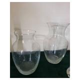 Clear Glass Vases - Assorted Tall & Bulbous Styles (Lot of 5)