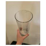 15 Tall Cylindrical Glass Vases with Smoky Rim