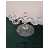 Crystal Five-Arm Candelabrum with Diamond-Cut Facets