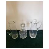 Three-Piece Clear Glass Decanter Set with Stopper