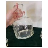 Three-Piece Clear Glass Decanter Set with Stopper