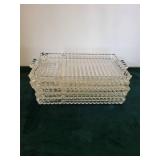 Assorted Clear Glass Rectangular Serving Trays with Bead Edge (Set)