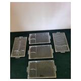 Assorted Clear Glass Rectangular Serving Trays with Bead Edge (Set)