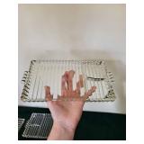 Assorted Clear Glass Rectangular Serving Trays with Bead Edge (Set)