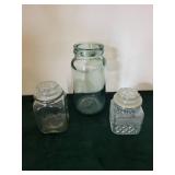 Vintage Glass Canister Jars with Lids (Lot of 3)