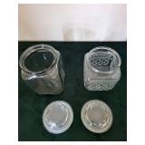 Vintage Glass Canister Jars with Lids (Lot of 3)