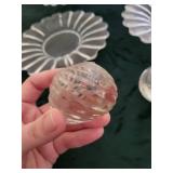 Clear Glass Fluted-Edge Dessert Plates & Ribbed Votive Holders - Assorted Set
