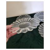 Clear Glass Fluted-Edge Dessert Plates & Ribbed Votive Holders - Assorted Set